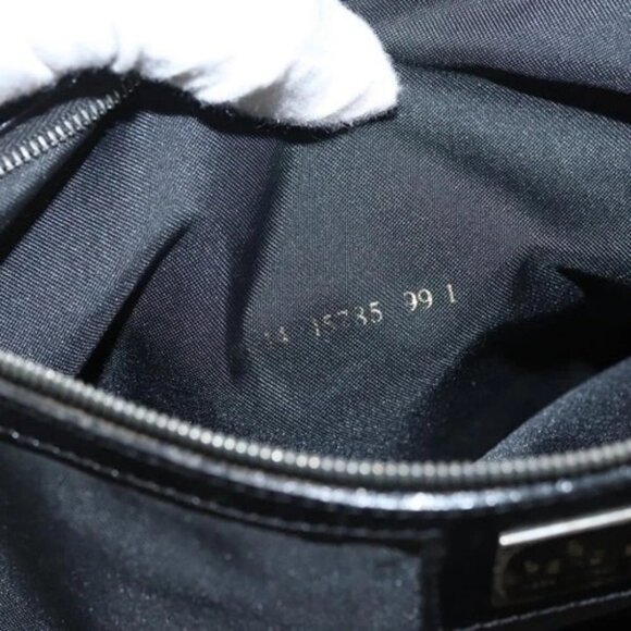 FENDI Zucca Canvas Tote Bag Nylon Black Silver Auth - Picture 10 of 14